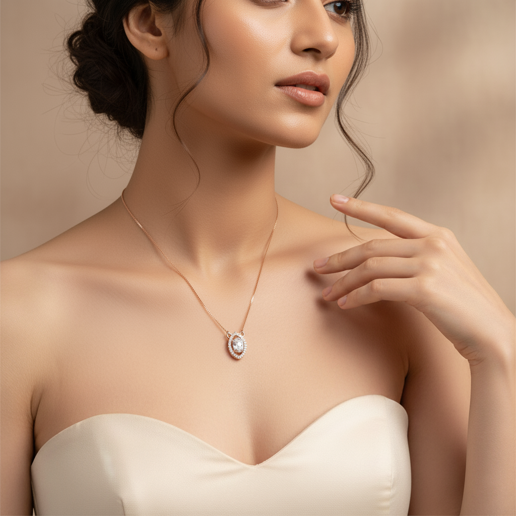 Marquise Halo Necklace